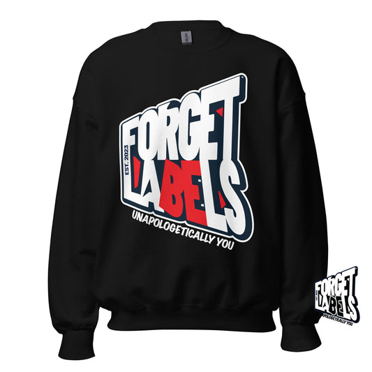 FORGET LABELS™ Unisex Impact Crew Neck Sweatshirt - Black - FORGET LABELS™