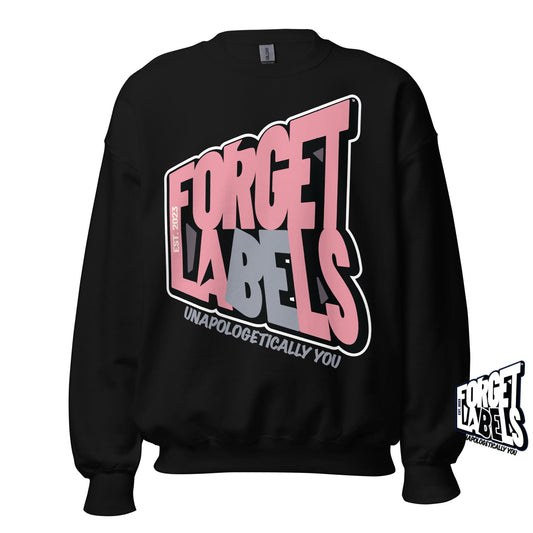 FORGET LABELS™ Unisex Impact Crew Neck Sweatshirt - Pink/Black - FORGET LABELS™