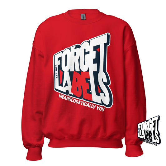 FORGET LABELS™ Unisex Impact Crew Neck Sweatshirt - Red - FORGET LABELS™