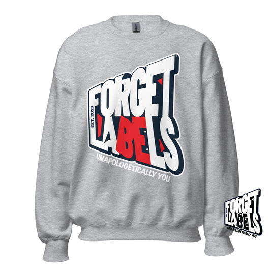 FORGET LABELS™ Unisex Impact Crew Neck Sweatshirt - Sport Grey - FORGET LABELS™
