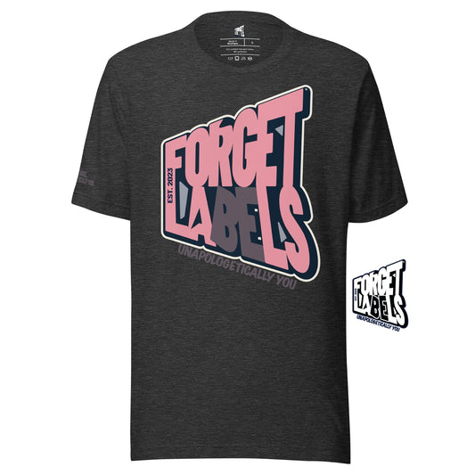 FORGET LABELS™ Unisex Impact Tee - Pink/Grey Multi - FORGET LABELS™