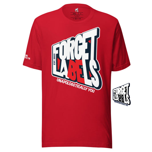 FORGET LABELS™ Unisex Impact Tee - Red - FORGET LABELS™
